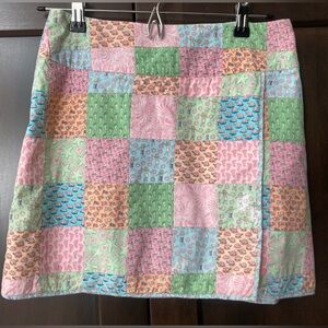 Vineyard Vines 10th anniversary patchwork faux wrap skirt sz 0